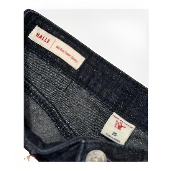 True Religion Halle Super Skinny‎ Jeans Women's 25 Dark Wash Stretch Denim Y2K - Picture 4 of 4